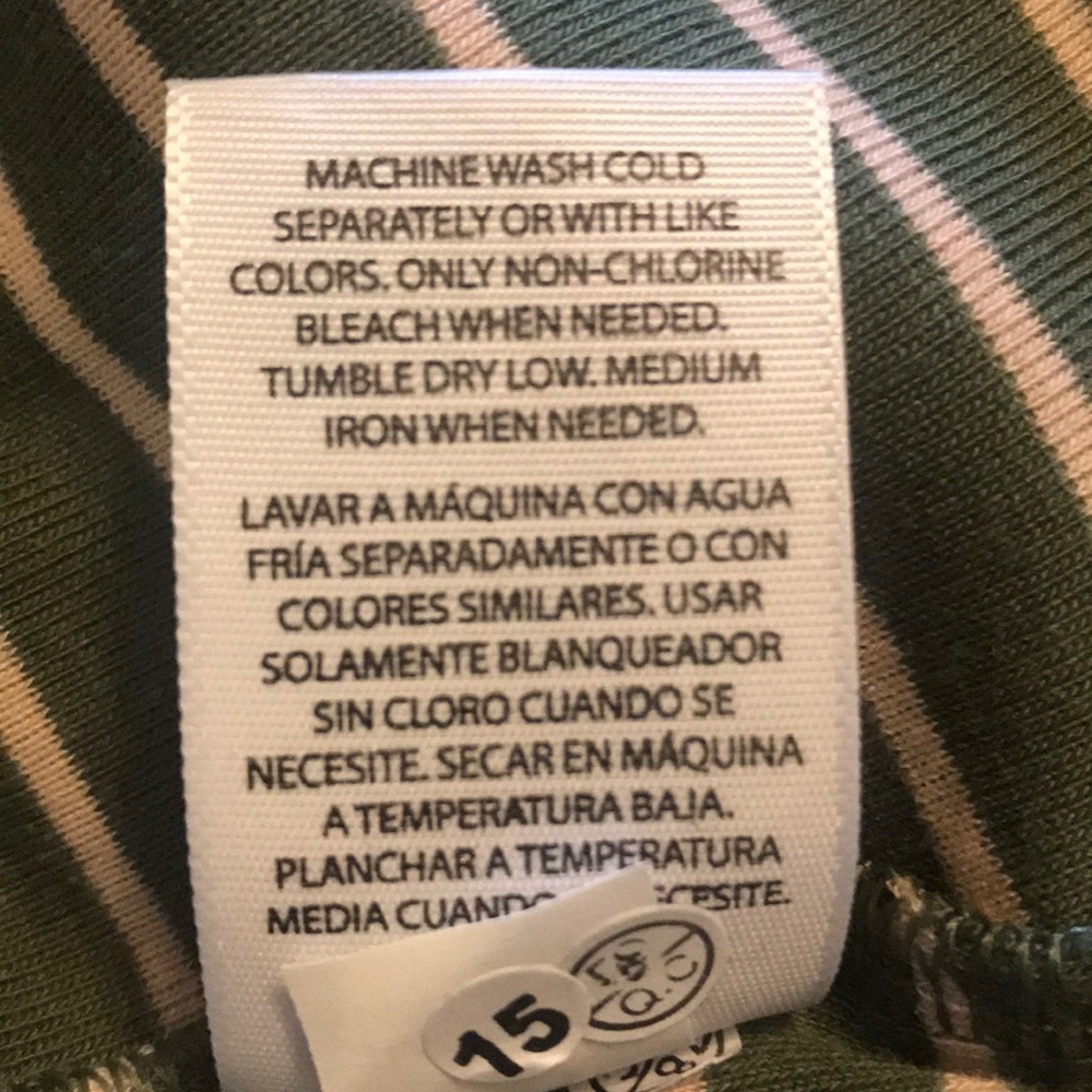 Time and Tru Sage Green Striped Long Sleeve Tee Lg - Picture 7 of 7